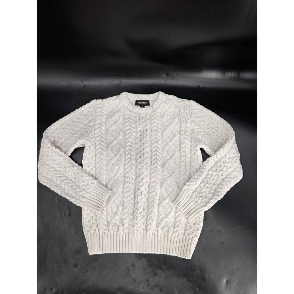 Nordstrom Kids Sweater Girls 8/10 Medium Cable Knit Crewneck Chunky Pullover